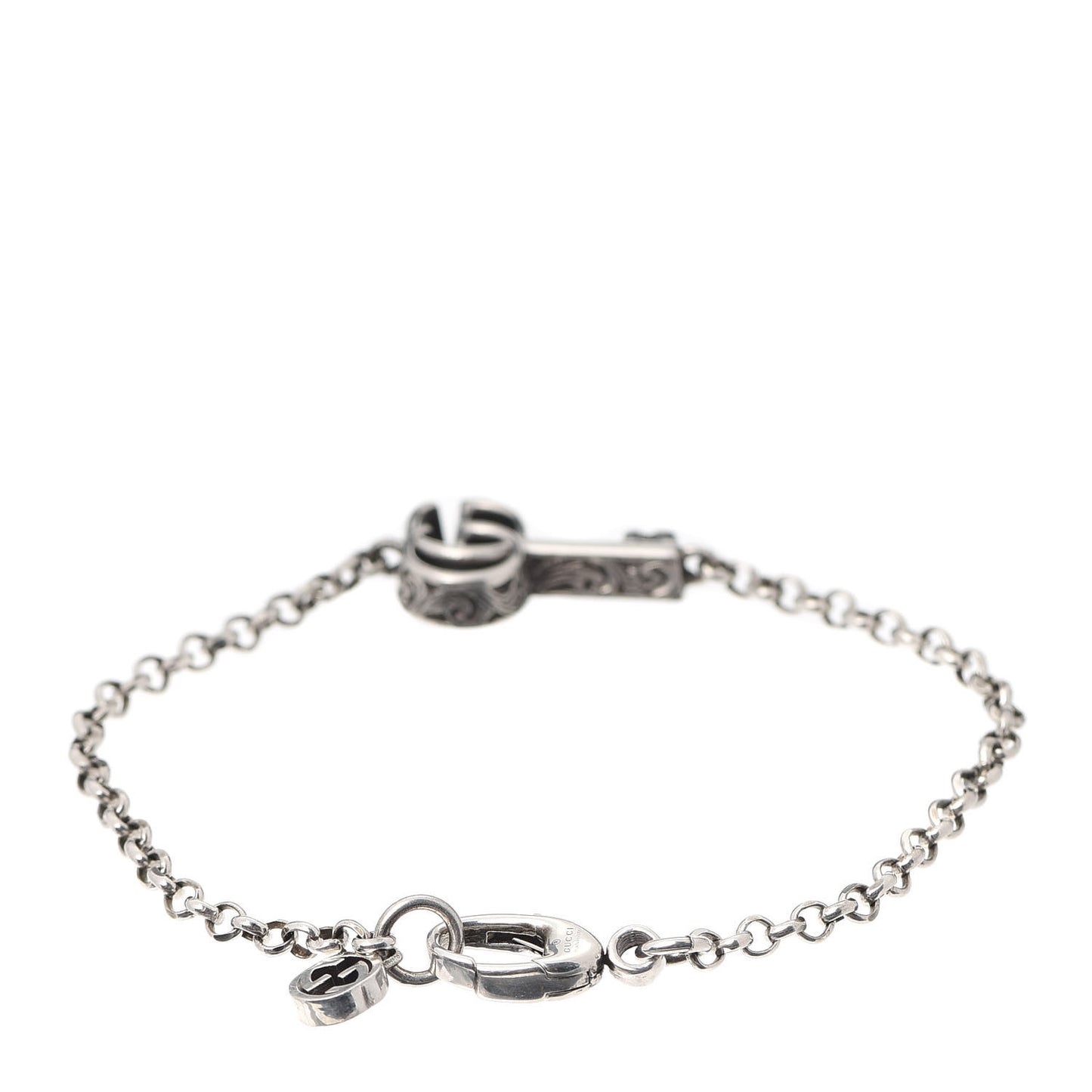 Sterling Silver Double G Key Bracelet