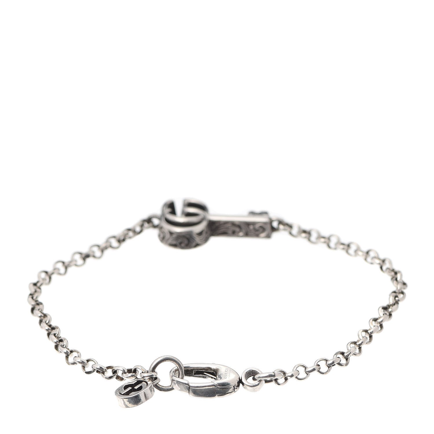 Gucci Sterling Silver Double G Key Bracelet 3 of 6