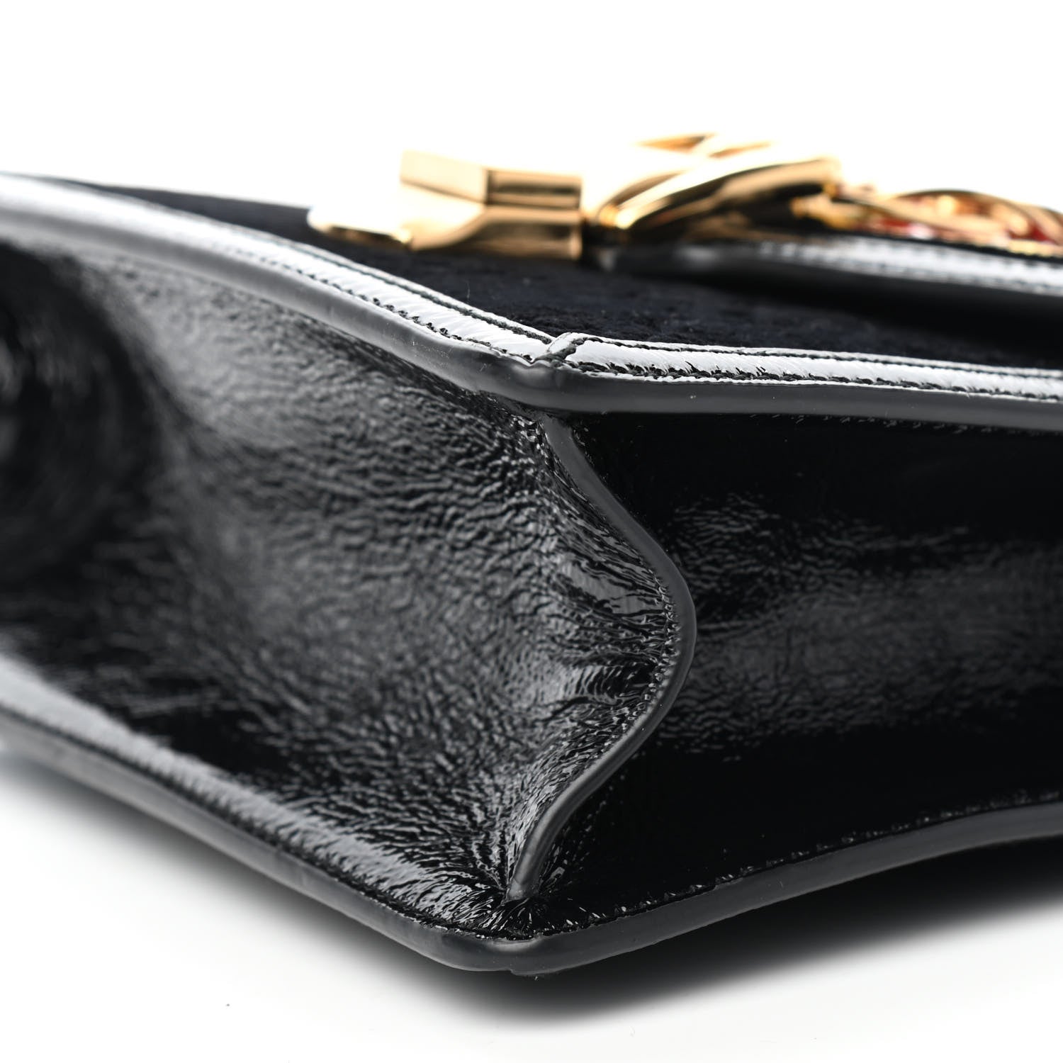 Gucci Velvet GG Monogram Mini Sylvie Top Handle Bag Black 8 of 8