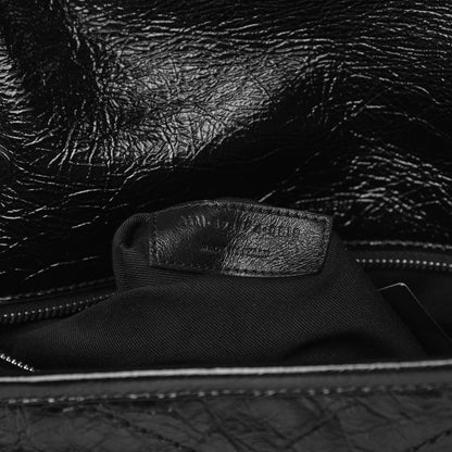 Saint Laurent Crinkled Calfskin Matelasse Monogram Medium Niki Chain Satchel Black 7 of 12