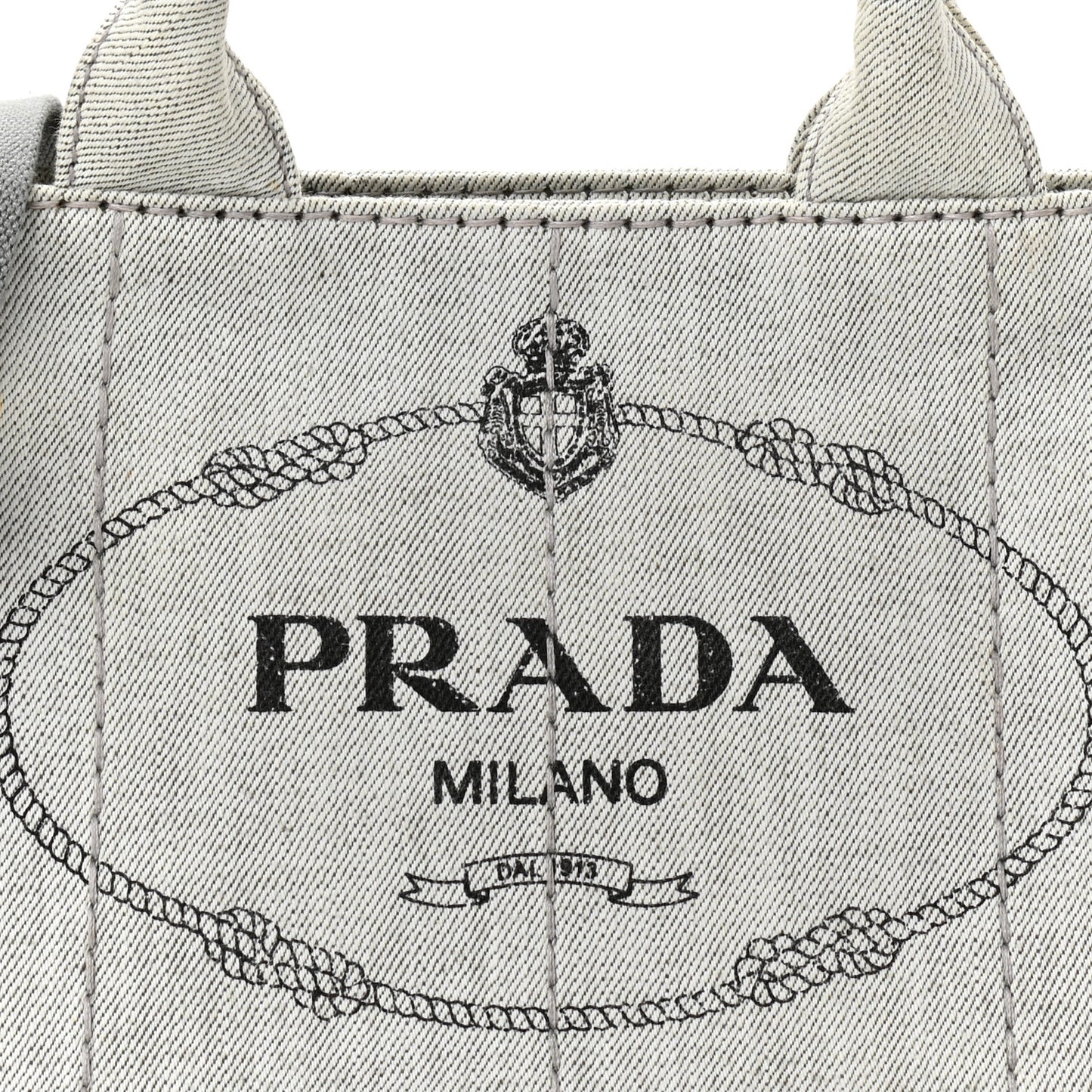 Denim Small Logo Tote Bianco