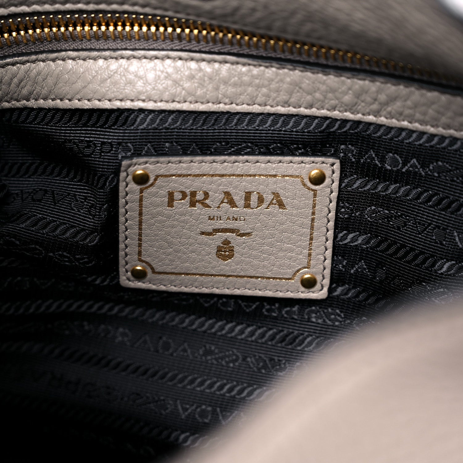Prada Vitello Phenix Logo Hobo Argilla 6 of 11