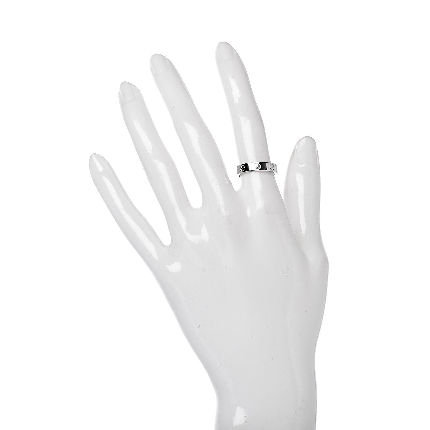 Cartier 18K White Gold Diamond 4mm LOVE Wedding Band Ring 50 5.25 2 of 6