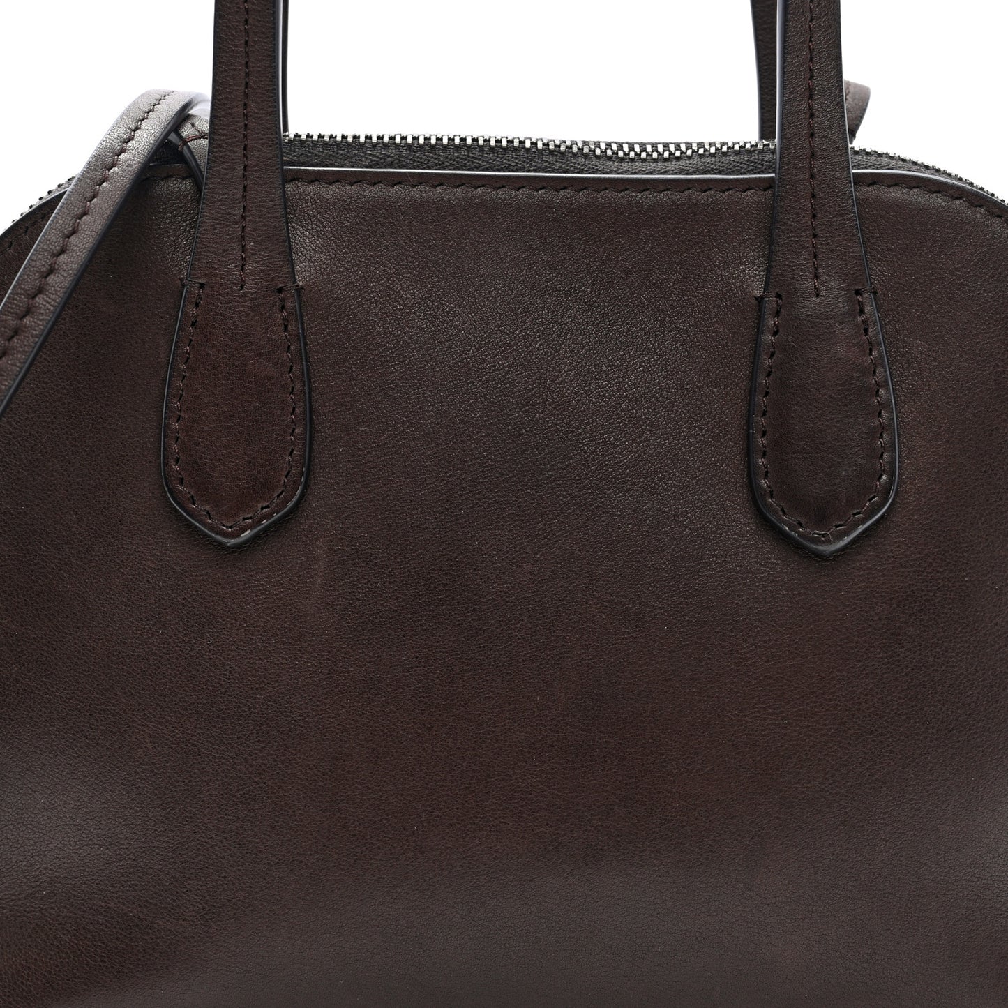 Polished Saddle Calfskin Ingrid Shoulder Bag Hippo Grey