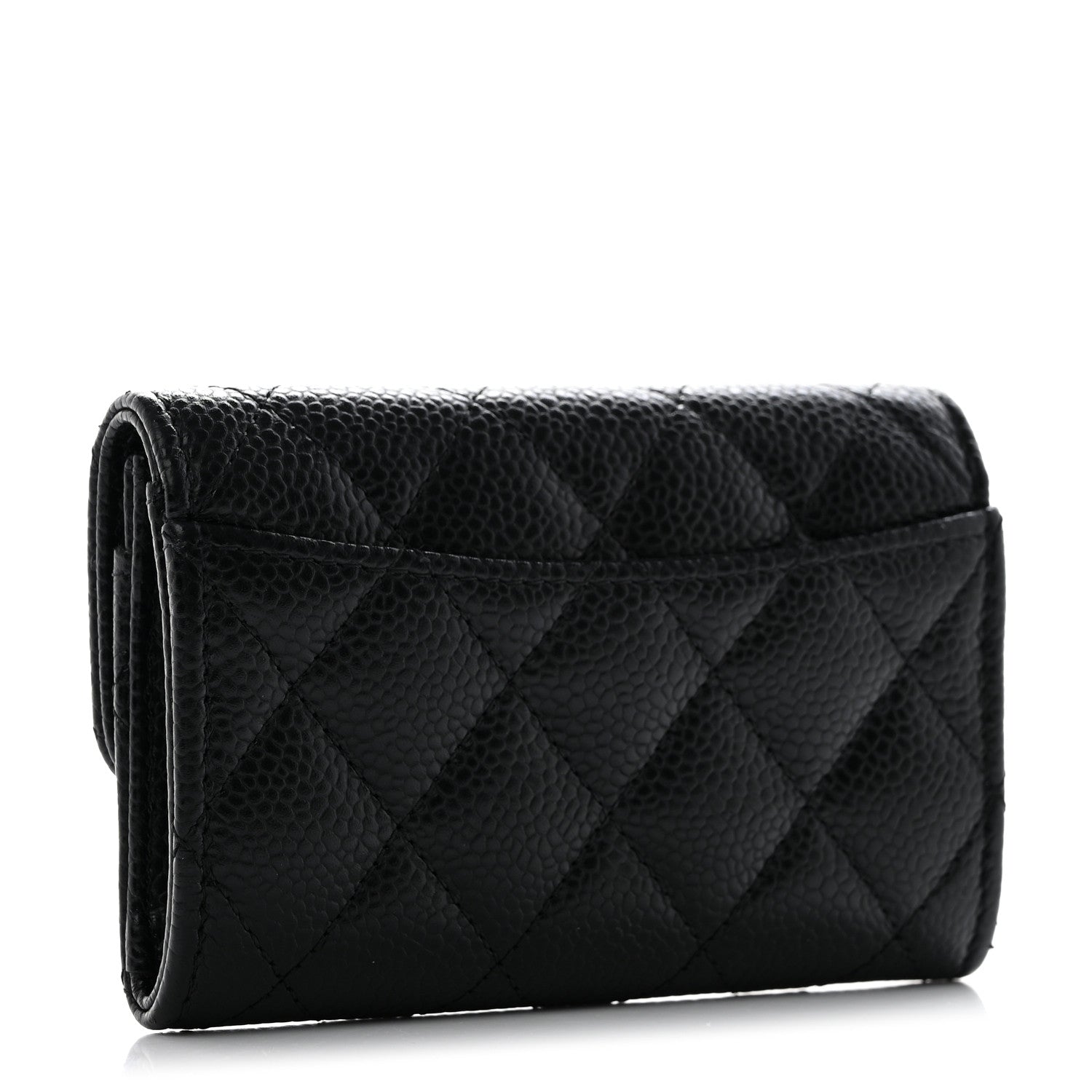 Chanel Caviar Quilted Flap Card Holder Wallet Black 3 of 10