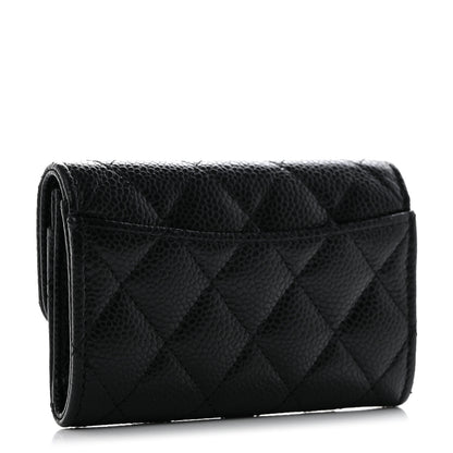 Chanel Caviar Quilted Flap Card Holder Wallet Black 3 of 10
