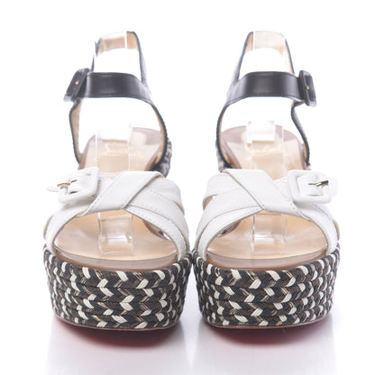 Christian Louboutin Lagoa 70 Platform Sandals 38 White Black 2 of 12