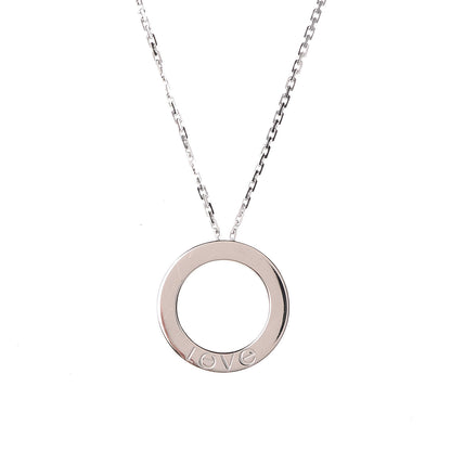 Cartier 18K White Gold 6 Diamonds LOVE Pendant Necklace 5 of 9