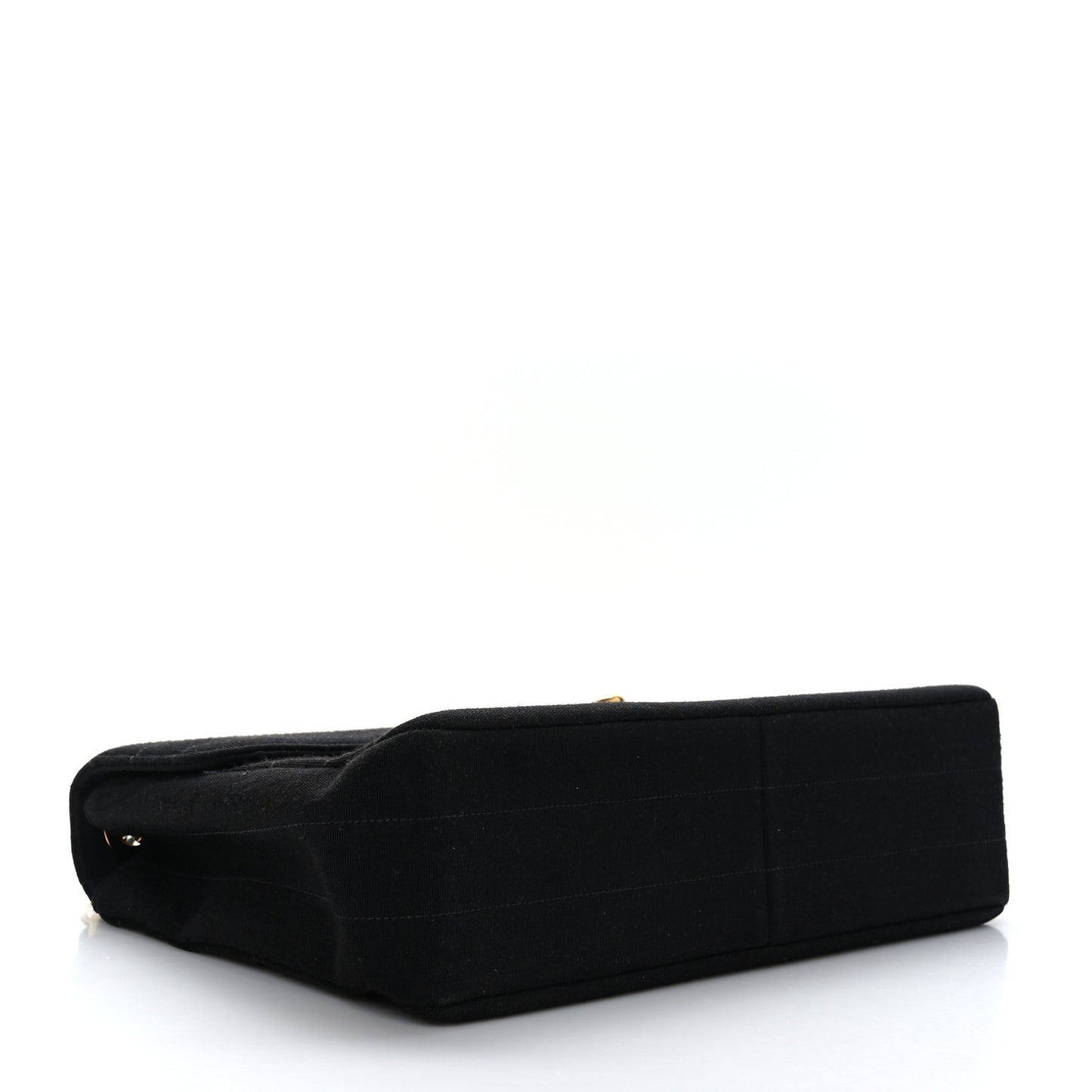 Jersey Horizontal Quilted Jumbo Single Flap Black