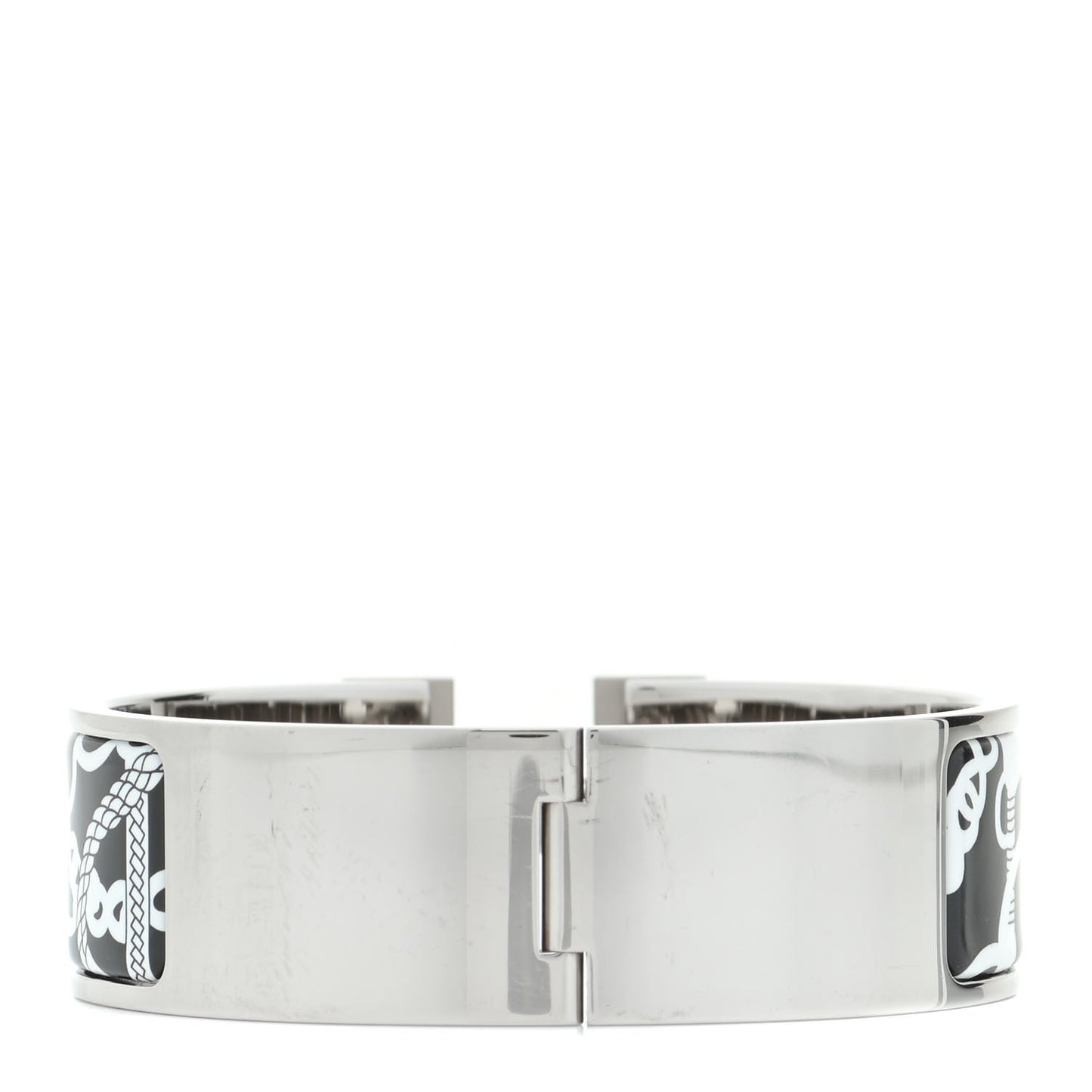 Enamel Printed Wide Panoplie Equestre Clic H Bracelet PM Positif Negatif