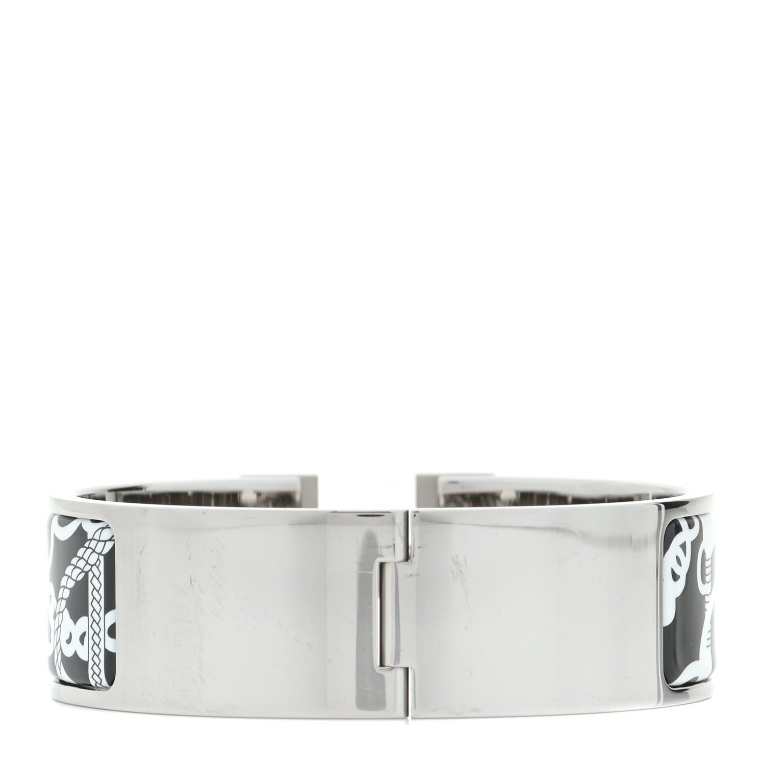 Hermes Enamel Printed Wide Panoplie Equestre Clic H Bracelet PM Positif Negatif 3 of 5