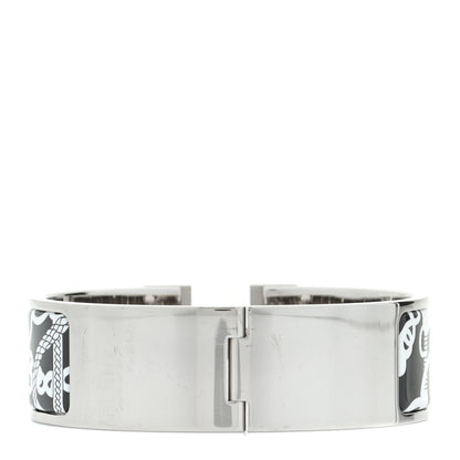 Hermes Enamel Printed Wide Panoplie Equestre Clic H Bracelet PM Positif Negatif 3 of 5