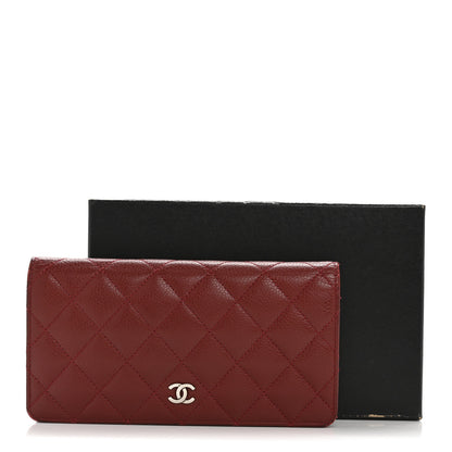 Chanel Caviar Quilted Yen Wallet Dark Red 12 of 12