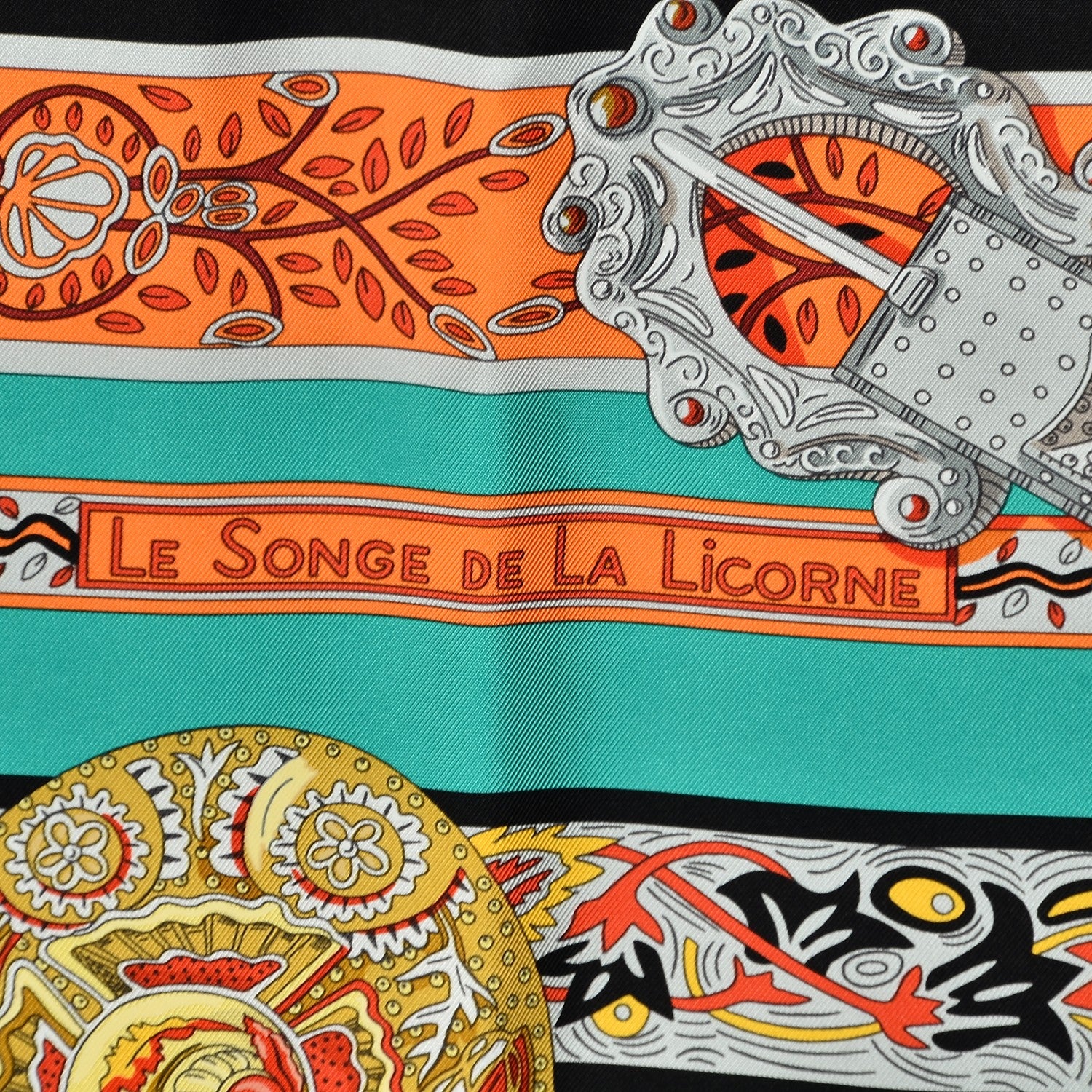 Hermes Silk Le Songe De La Licorne Scarf 90 3 of 9