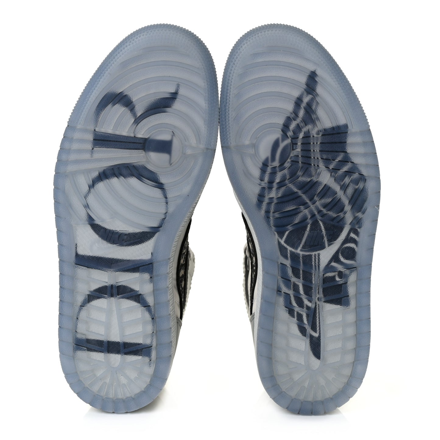 X NIKE AIR JORDAN Calfskin Mens Oblique High Sneakers 38.5 Beige White