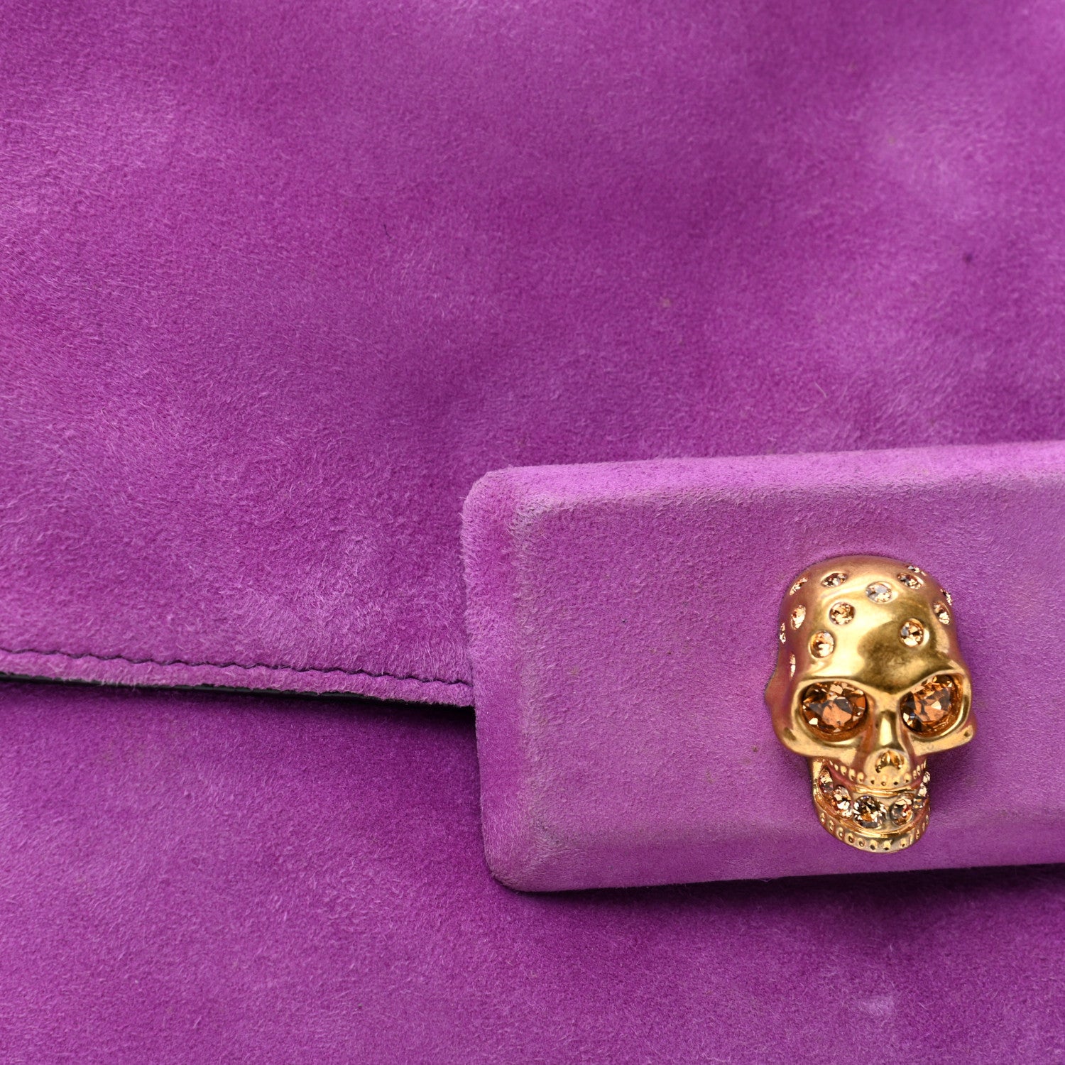 Alexander McQueen Suede Skull Clutch Purple 9 of 9
