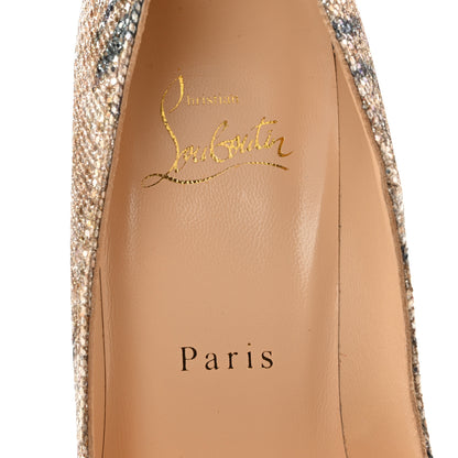 Christian Louboutin Glitter Sirene Pigalle Follies 100 Pumps 37.5 Gold 6 of 10