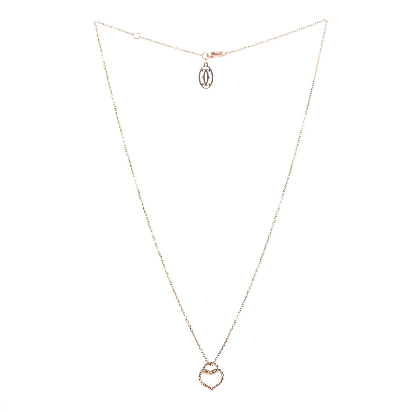 18K Pink Gold Twist Heart Necklace