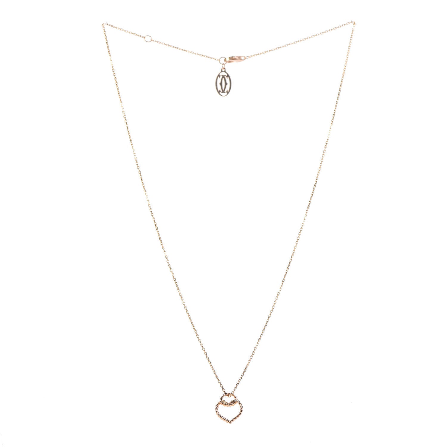 Cartier 18K Pink Gold Twist Heart Necklace 3 of 5