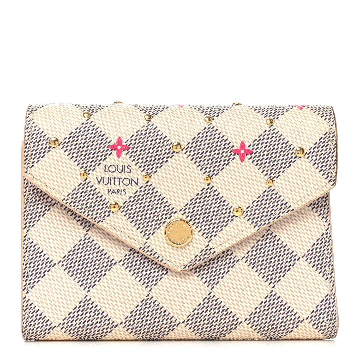 Louis Vuitton Damier Azur Studded Victorine Wallet 1 of 7