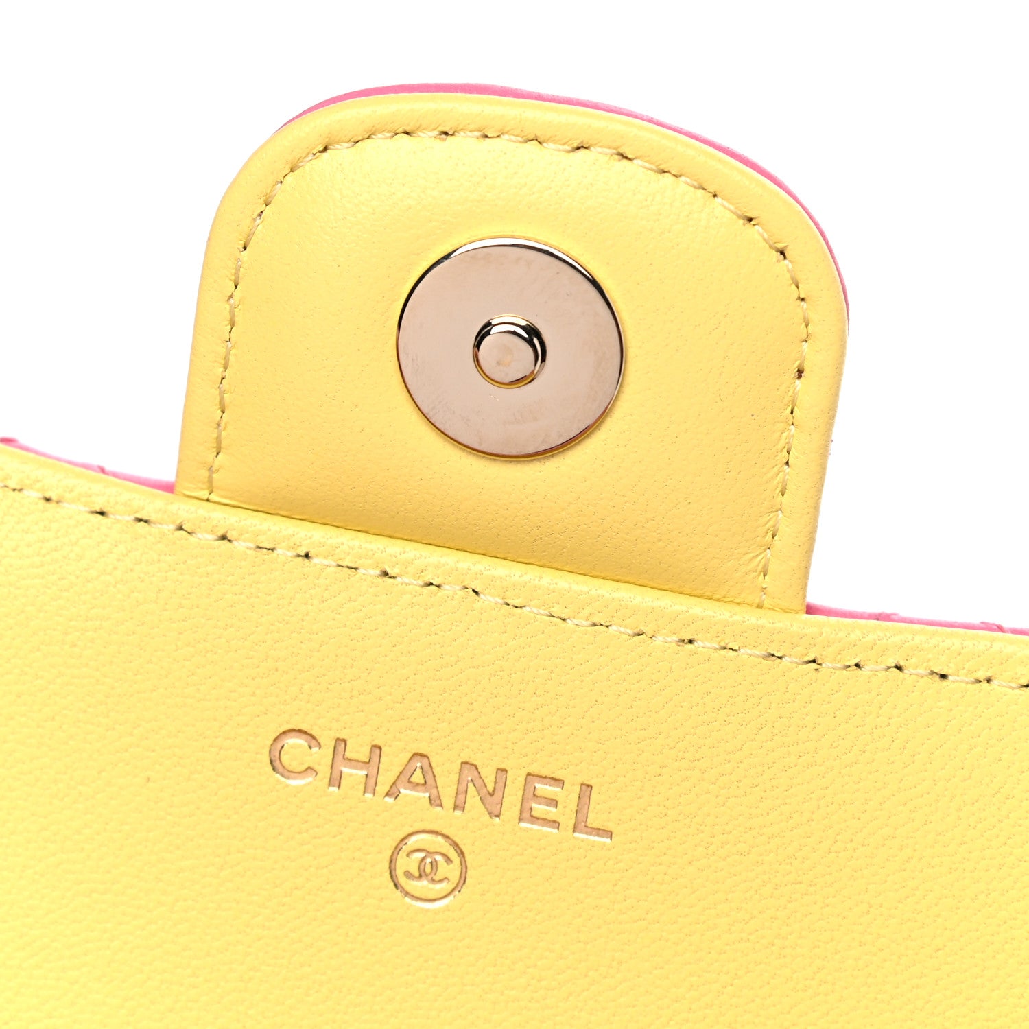 Chanel Lambskin Quilted Glasses Case With Chain Pink Yellow 11 of 12