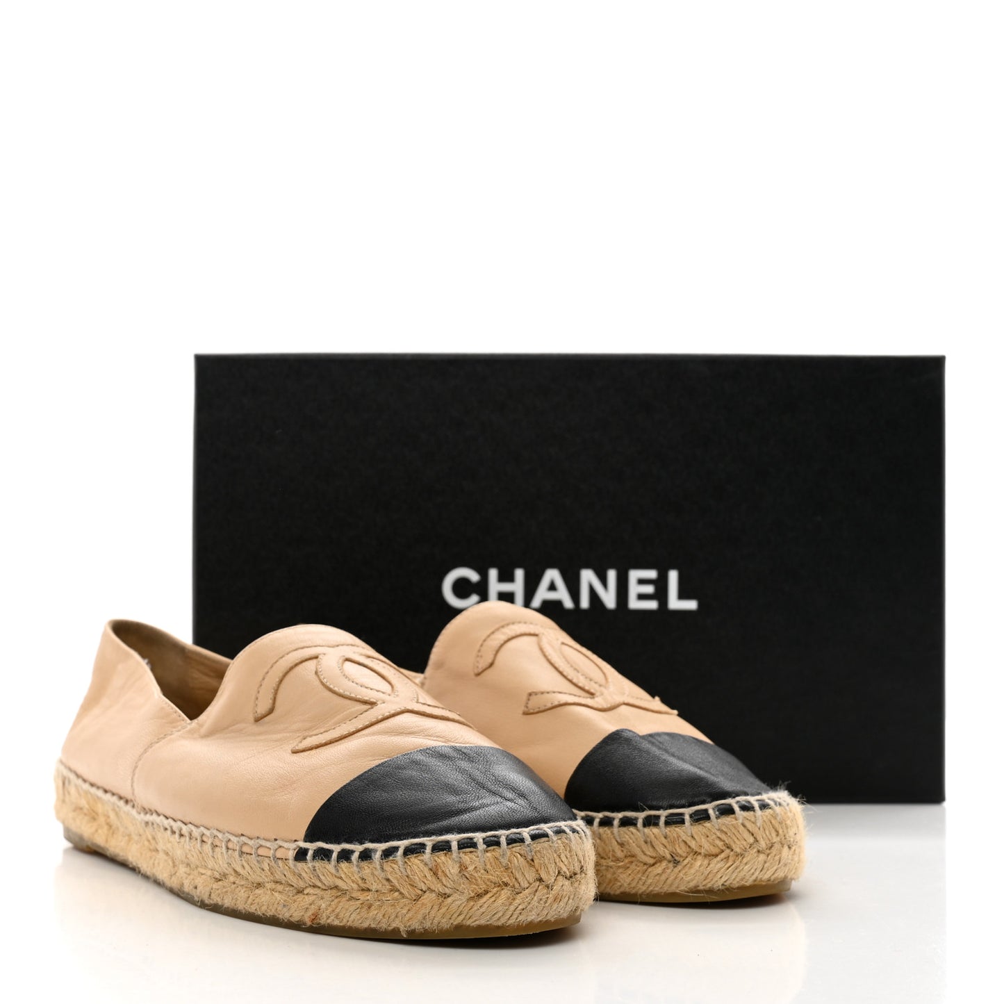 Lambskin CC Espadrilles 39 Beige Black