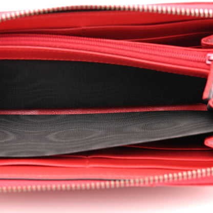 Gucci Calfskin Matelasse GG Marmont Zip Around Wallet Hibiscus Red Hibiscus Red 5 of 9