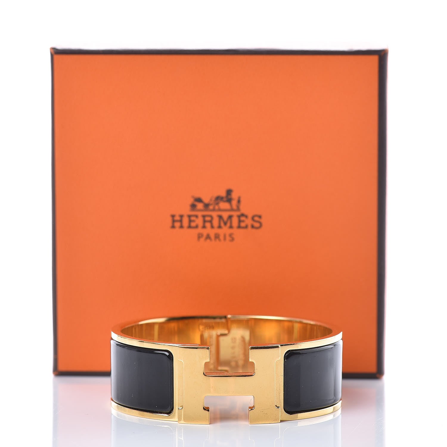 Hermes Enamel Wide Clic Clac H Bracelet PM Black 5 of 5