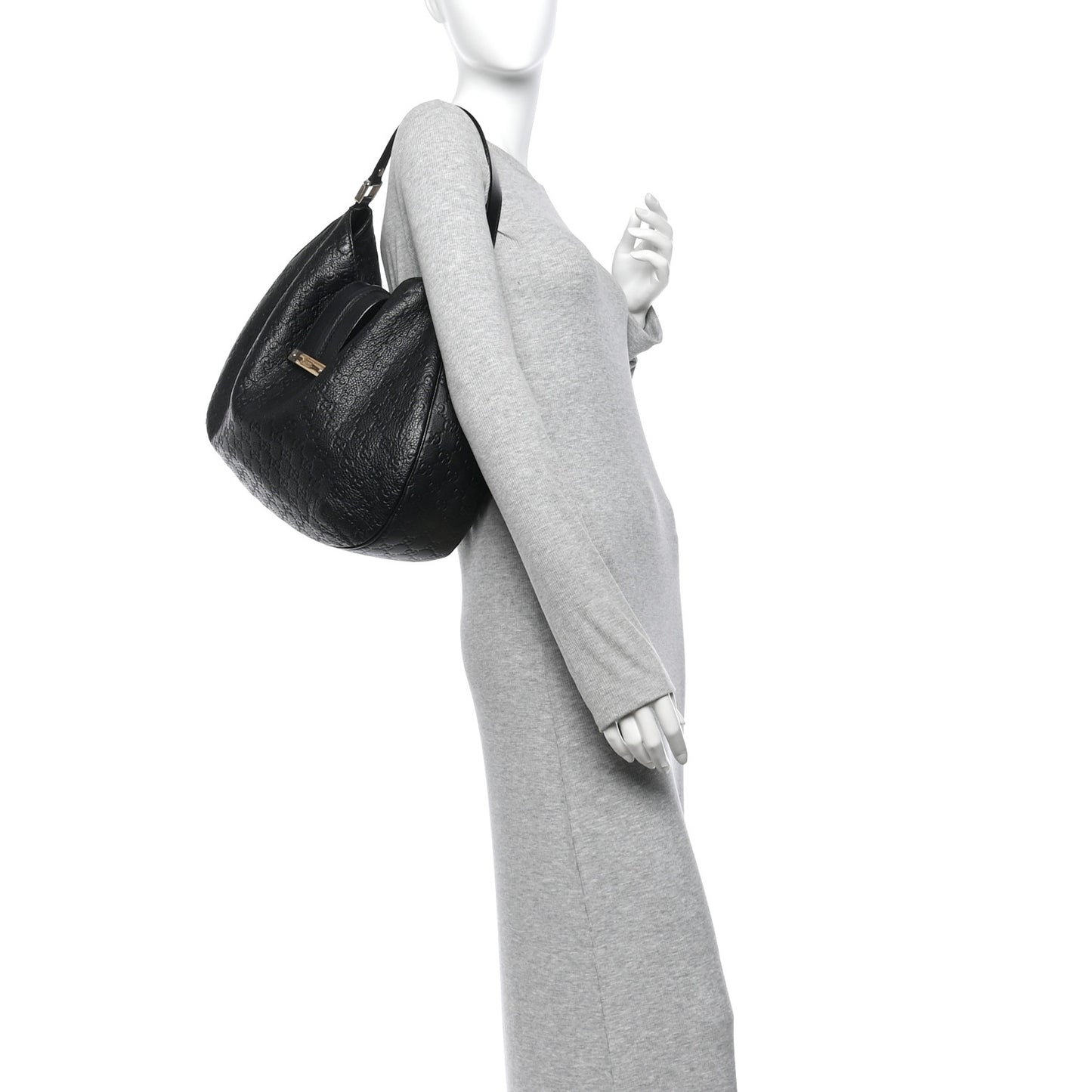 Guccissima Large New Ladies Web Hobo Black