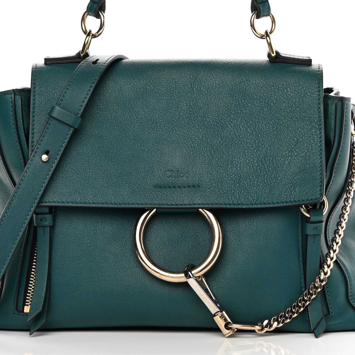 Chloe Calfskin Small Faye Day Shoulder Bag Blue 8 of 14