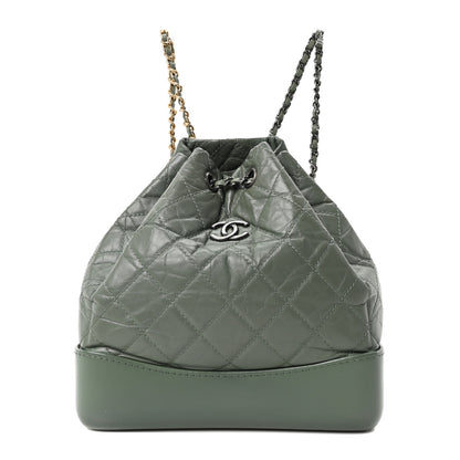 Chanel Aged Calfskin Quilted Small Gabrielle Backpack Green 1 of 10