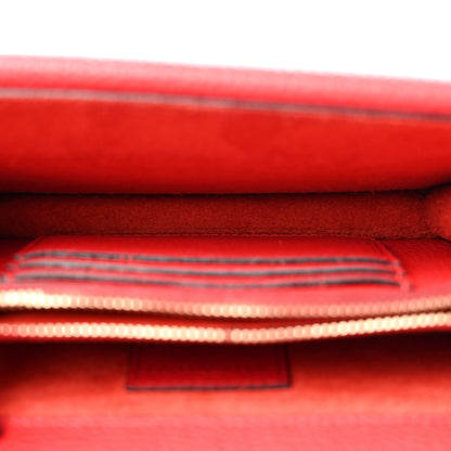 Valentino Garavani Pebbled Calfskin Rockstud Wallet on Chain Rouge Pur 5 of 12