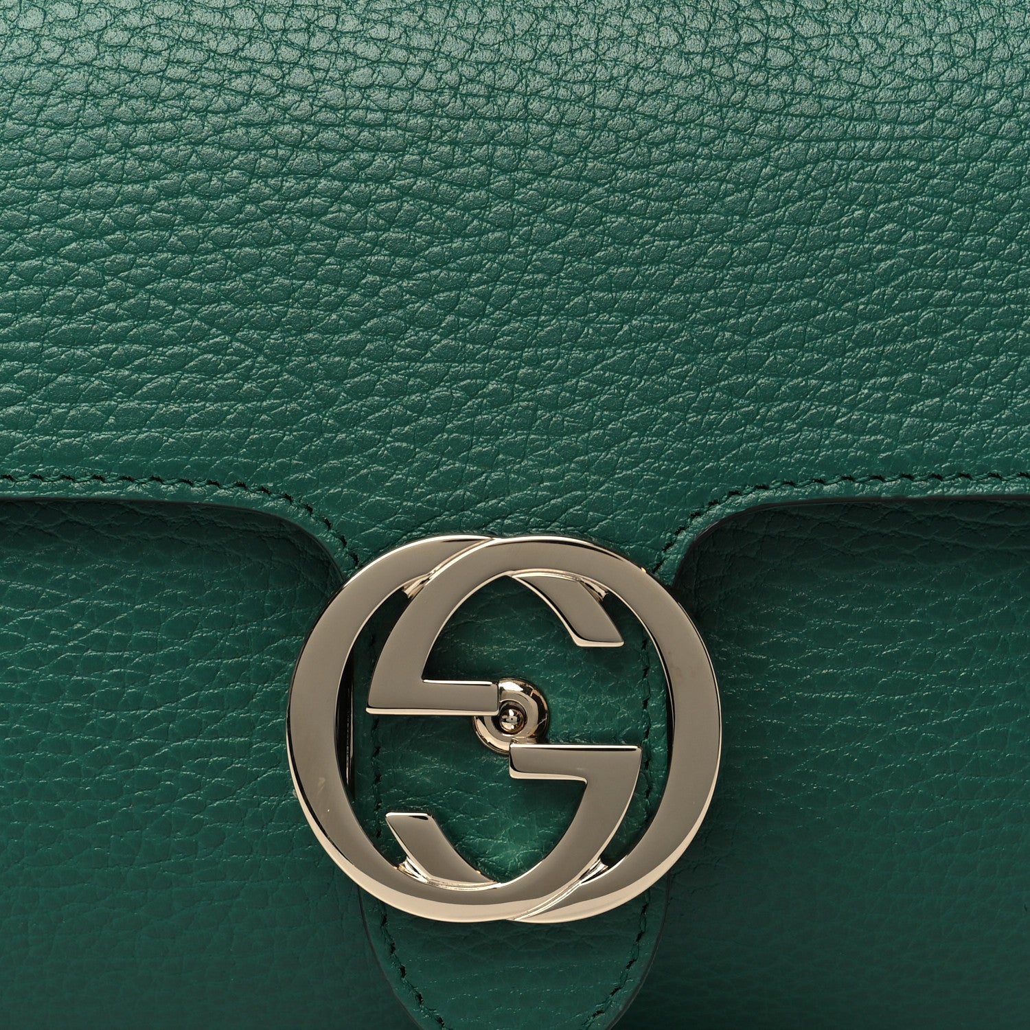 Gucci Dollar Calfskin Interlocking G Crossbody Bag Emerald 8 of 10
