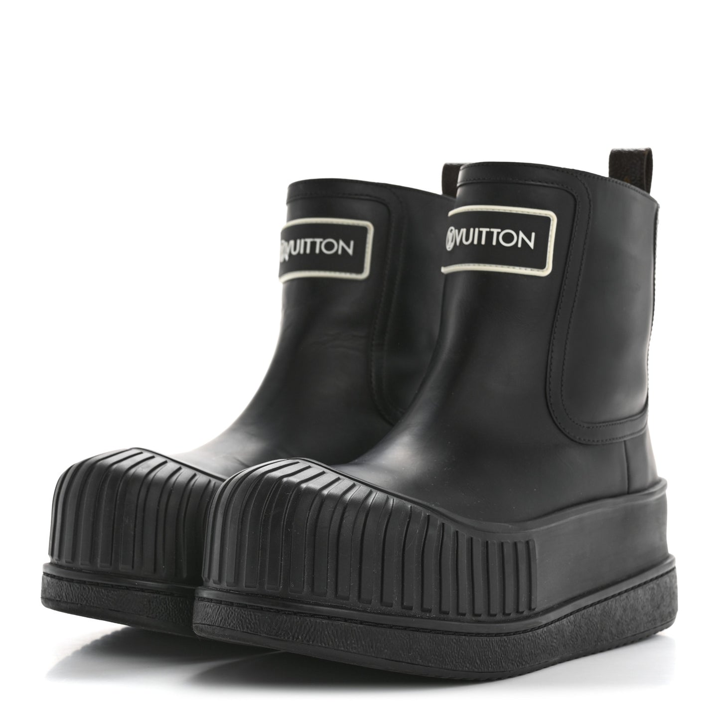 Calfskin Polar Flat Ankle Boots 38 Black