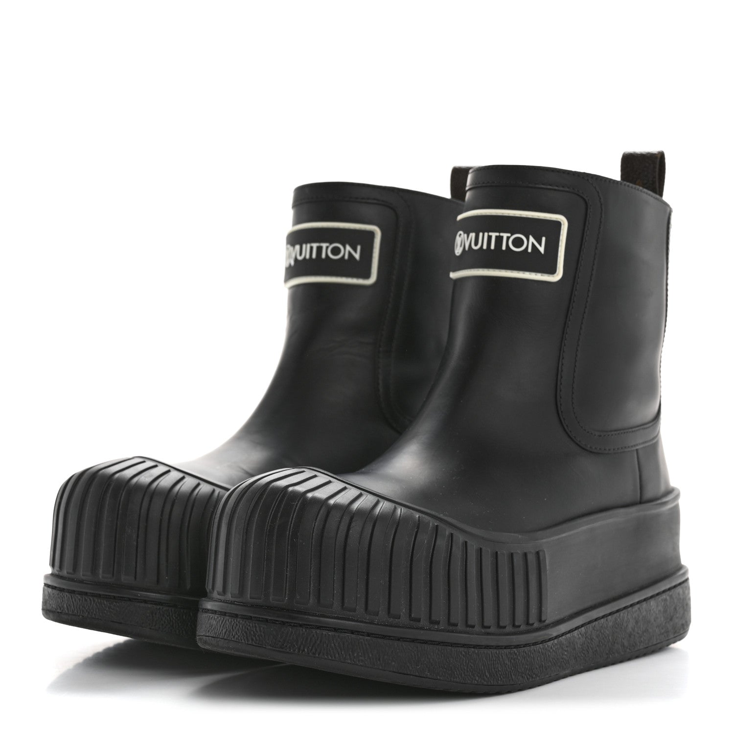 Louis Vuitton Calfskin Polar Flat Ankle Boots 38 Black 4 of 9