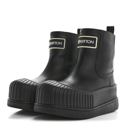 Louis Vuitton Calfskin Polar Flat Ankle Boots 38 Black 4 of 9