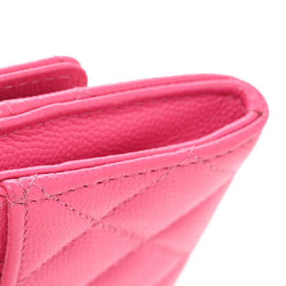 Chanel Caviar Quilted Flap Card Holder Wallet Pink 10 of 10