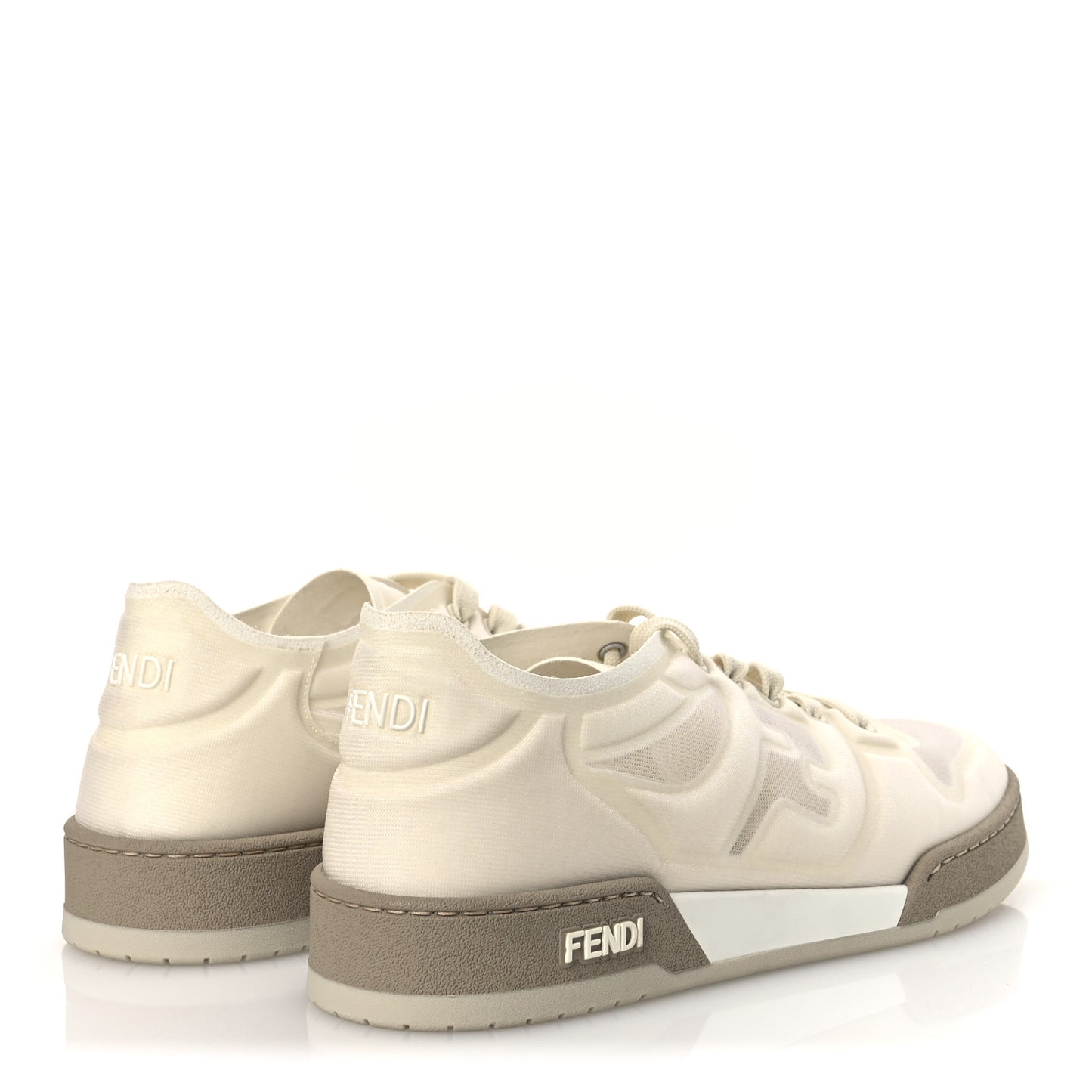 Fabric Mesh Fendi Match Low Top Sneakers 40 White