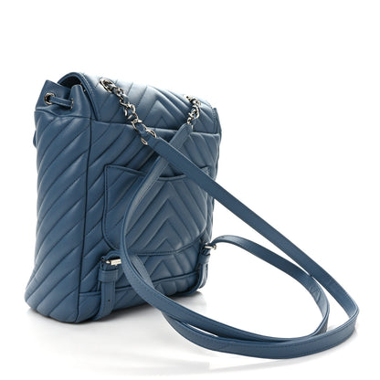 Chanel Calfskin Chevron Quilted Small Urban Spirit Backpack Light Blue 2 of 11