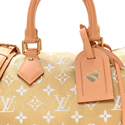 Louis Vuitton Metallic Calfskin Monogram Speedy P9 Bandouliere 30 Gold Kintsugi 11 of 14