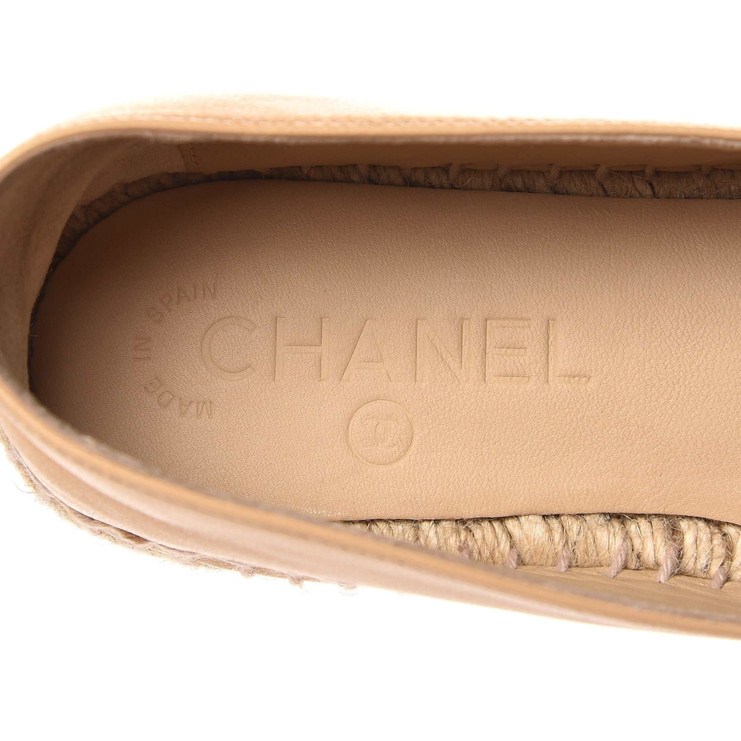 Chanel Lambskin CC Espadrilles 38 Beige Black 6 of 11