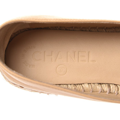 Chanel Lambskin CC Espadrilles 38 Beige Black 6 of 11