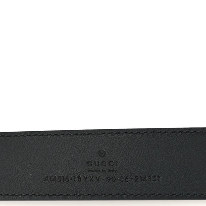 Gucci Azalea Calfskin Enamel Monochrome Double G 30mm Belt 90 36 Black 3 of 4