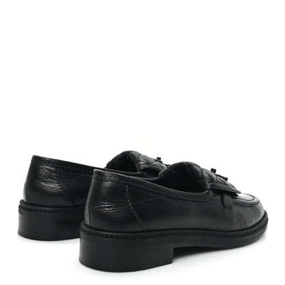 Chanel Crumpled Lambskin Quilted CC Turnlock Loafers 39 Black 4 of 9