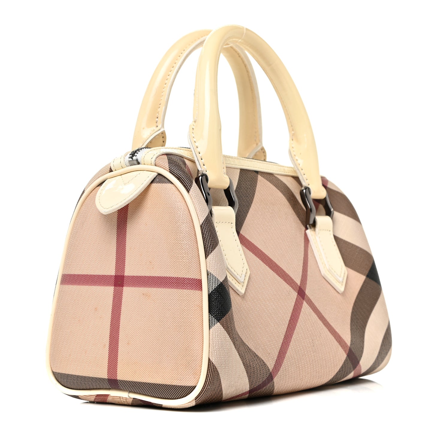Supernova Check Patent Mini Chester Bowling Bag White