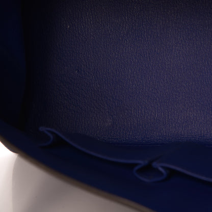 Hermes Taurillon Clemence Shoulder Kelly 40 Bleu Electrique 9 of 17