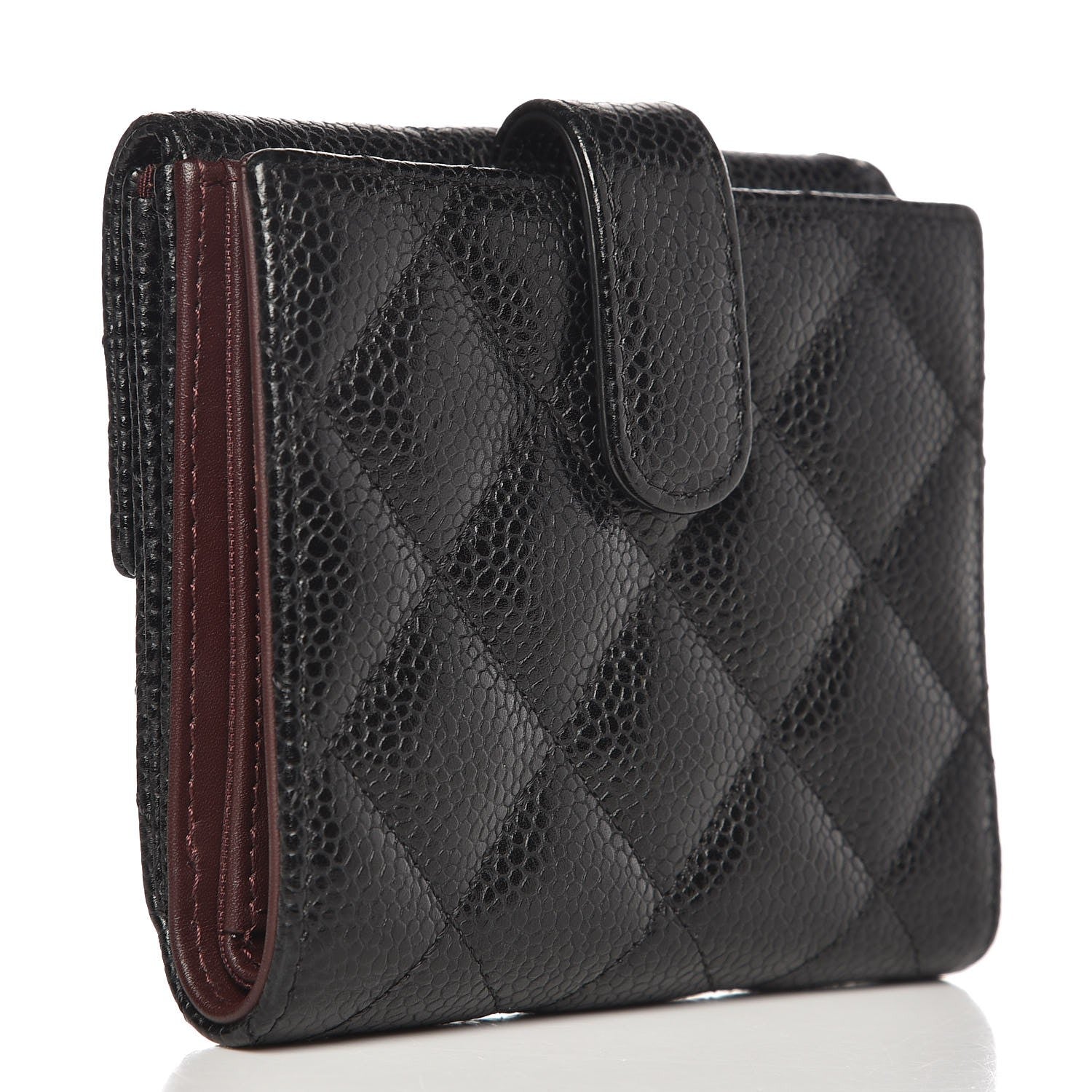 Chanel Caviar Quilted Compact French Flap Wallet Black 3 of 8
