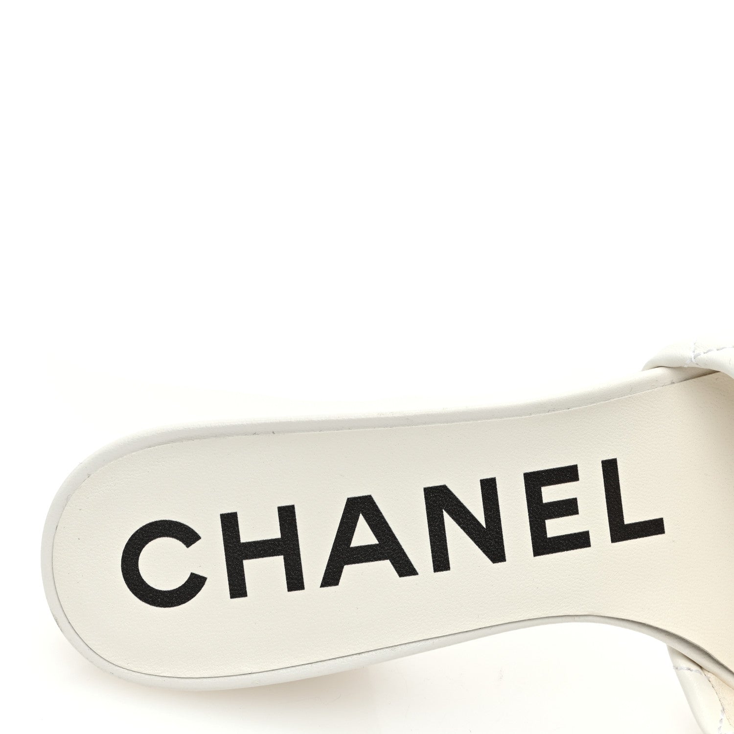 Chanel Lambskin Quilted Textured CC Mules 36 White 7 of 8