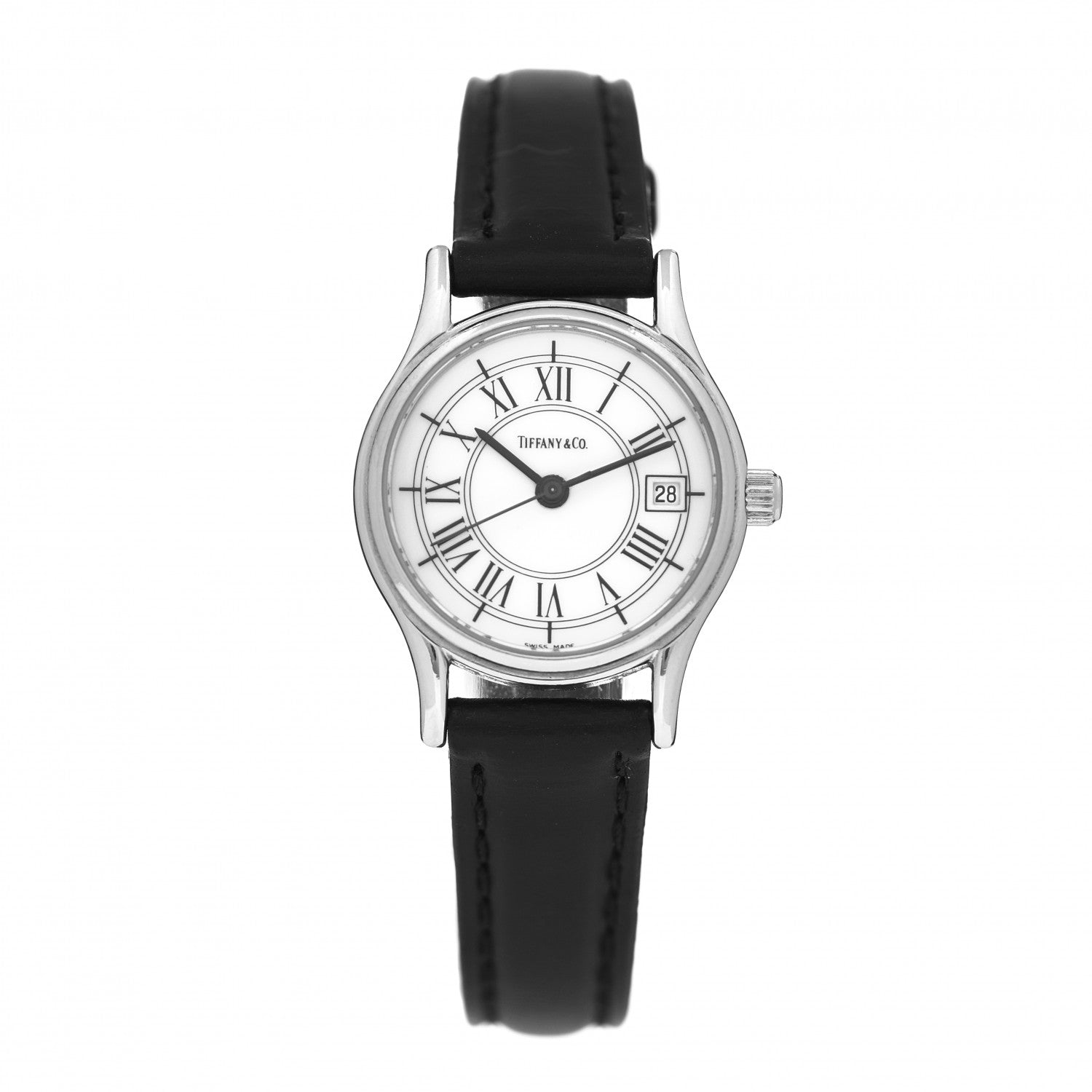 Tiffany Stainless Steel Calfskin 24mm Atlas Quartz Watch 1 of 4