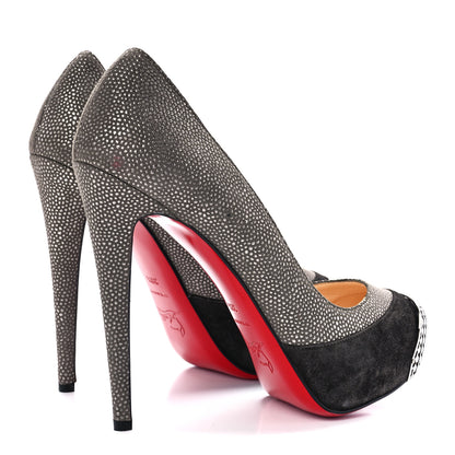 Christian Louboutin Suede Calfskin Maggie 160 Pumps 38.5 Black 4 of 7